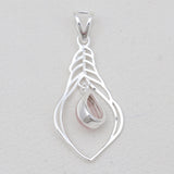 Larimar Drop Silver Feather Pendants