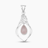 Larimar Drop Silver Feather Pendants