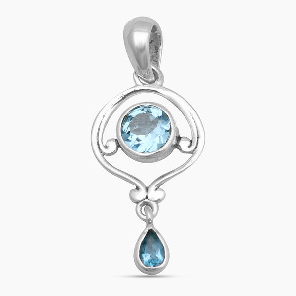 Blue Topaz Silver Pendants