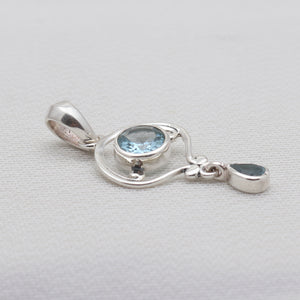 Blue Topaz Silver Pendants