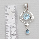 Blue Topaz Silver Pendants