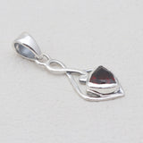 Trillion Cut Garnet Silver Pendants
