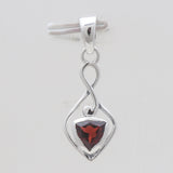 Trillion Cut Garnet Silver Pendants