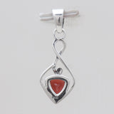 Trillion Cut Garnet Silver Pendants