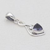 Trillion Cut Garnet Silver Pendants