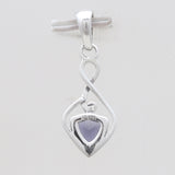 Trillion Cut Garnet Silver Pendants