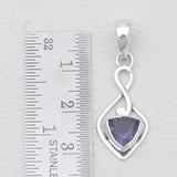 Trillion Cut Garnet Silver Pendants