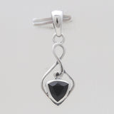 Trillion Cut Garnet Silver Pendants