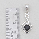 Trillion Cut Garnet Silver Pendants