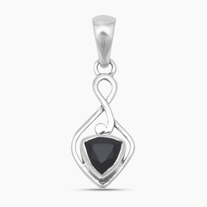 Trillion Cut Garnet Silver Pendants