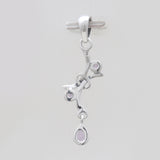Purple Amethyst Silver Drop Pendants