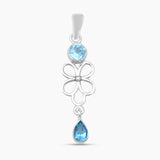 925 Sterling Silver Blue Topaz Pendants