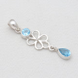 925 Sterling Silver Blue Topaz Pendants