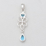 925 Sterling Silver Blue Topaz Pendants