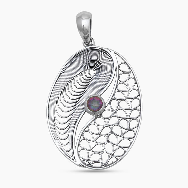 Mystic Quartz Filigree Silver Pendants