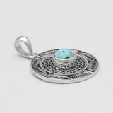 Mexican Turquoise Filigree Silver Pendants