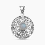 Rainbow Moonstone Filigree Silver Pendants