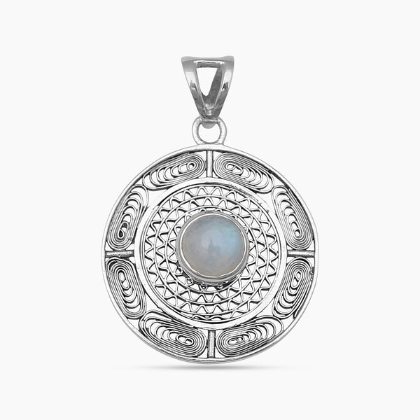 Rainbow Moonstone Filigree Silver Pendants
