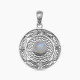 Rainbow Moonstone Filigree Silver Pendants