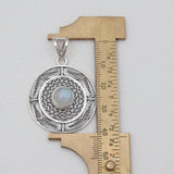 Rainbow Moonstone Filigree Silver Pendants