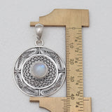 Rainbow Moonstone Filigree Silver Pendants