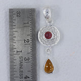 Multi Tourmaline Silver Pendant