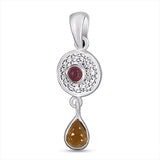 Multi Tourmaline Silver Pendant