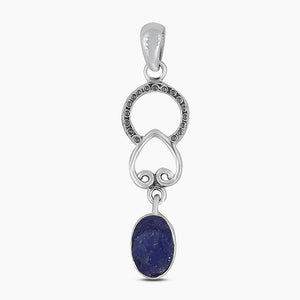 925 Sterling Silver Rough Tanzanite Pendants