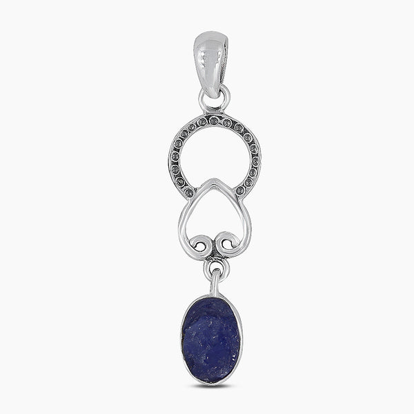 925 Sterling Silver Rough Tanzanite Pendants