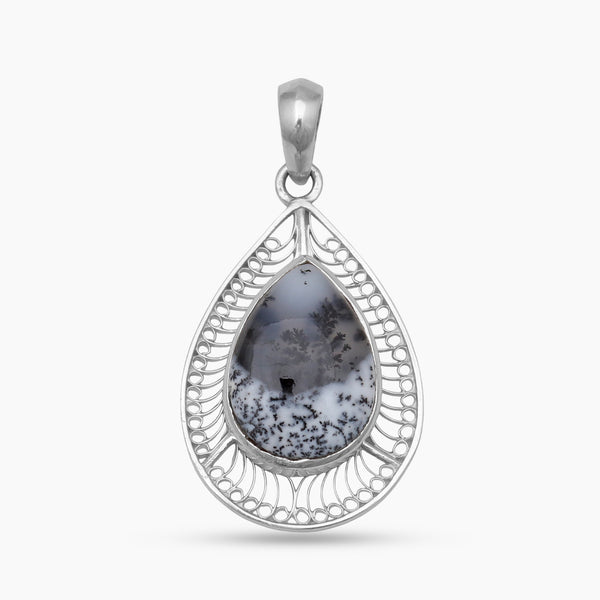 Dendritic Opal Silver Pendants