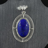 Natura Labradorite Filigree Art Design Sterling Silver Pendant