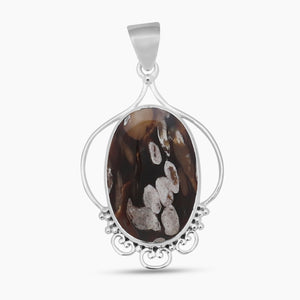 Peanut Wood Jasper Silver Pendants
