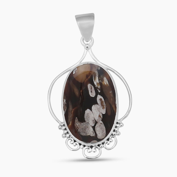 Peanut Wood Jasper Silver Pendants