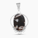Peanut Wood Jasper Silver Pendants