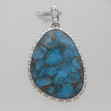 Blue Coper Turquoise Silver Pendants