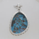 Blue Coper Turquoise Silver Pendants