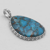 Blue Coper Turquoise Silver Pendants