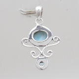 Larimar & Blue Topaz Silver Pendants