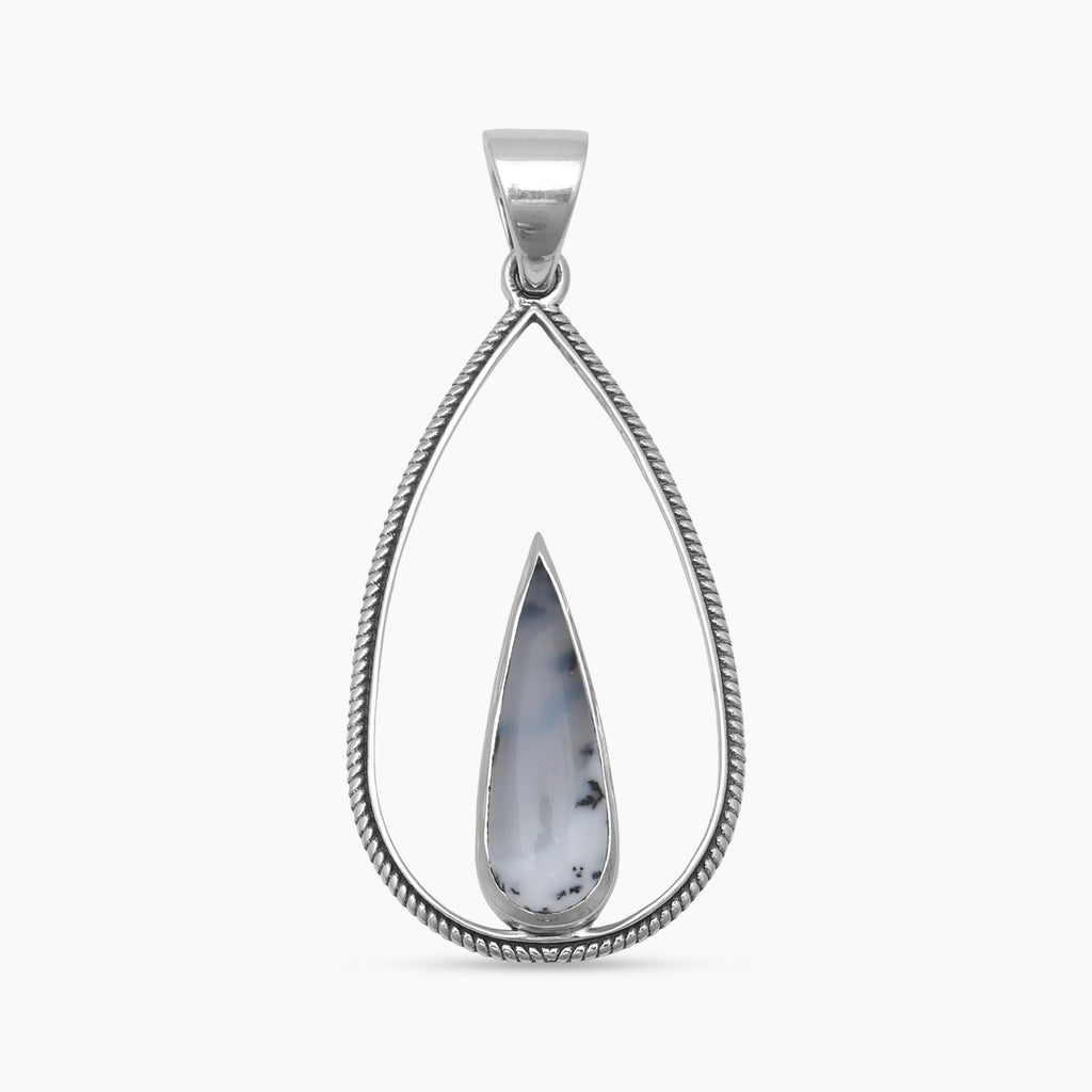 Dendritic Opal Silver Pendants