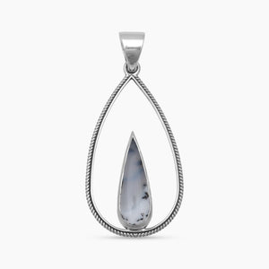 Dendritic Opal Silver Pendants