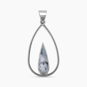 Dendritic Opal Silver Pendants