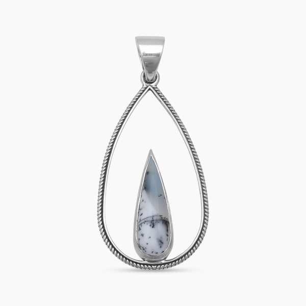 Dendritic Opal Silver Pendants