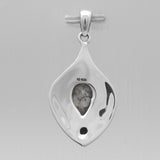 Dendritic Opal Rustic Textured Silver Pendants
