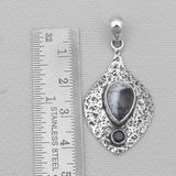 Dendritic Opal Rustic Textured Silver Pendants