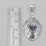 Dendritic Opal Rustic Textured Silver Pendants