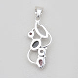 Rainbow Moonstone & Tourmaline Silver Pendants