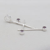 Handmade Geometric Amethyst Silver Pendants