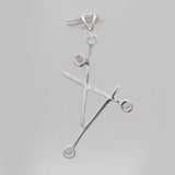 Handmade Geometric Amethyst Silver Pendants