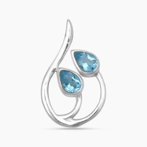 925 Sterling Silver Blue Topaz Pendants