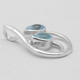 925 Sterling Silver Blue Topaz Pendants